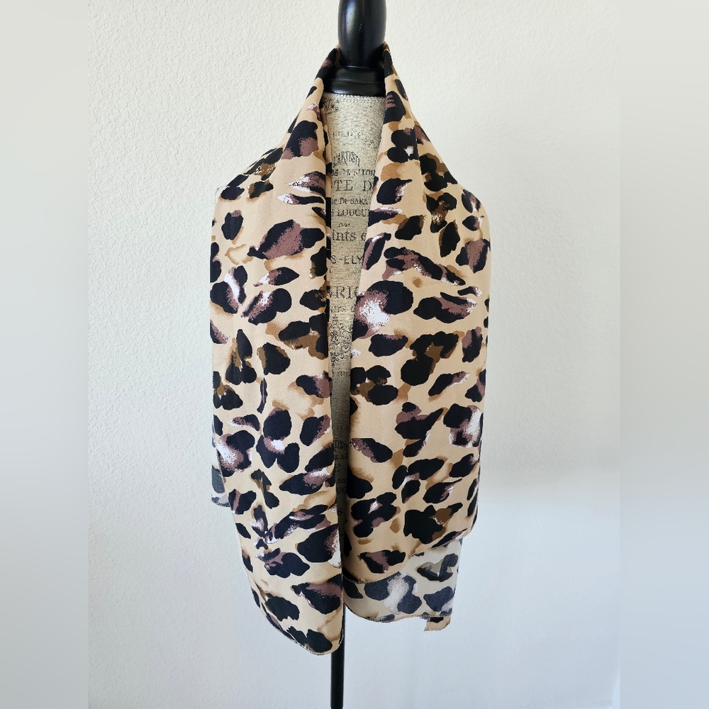 Vintage Leopard Print Sarong Wrap Large Scarf